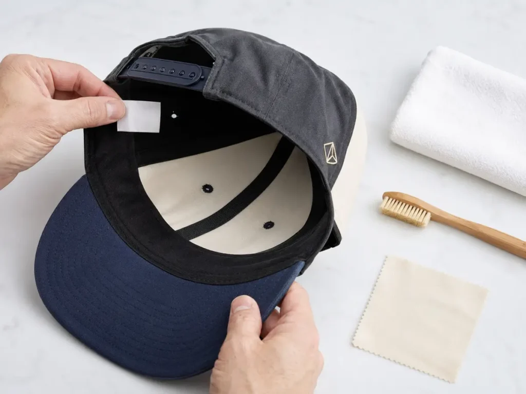 check-care-label-brim-snapback