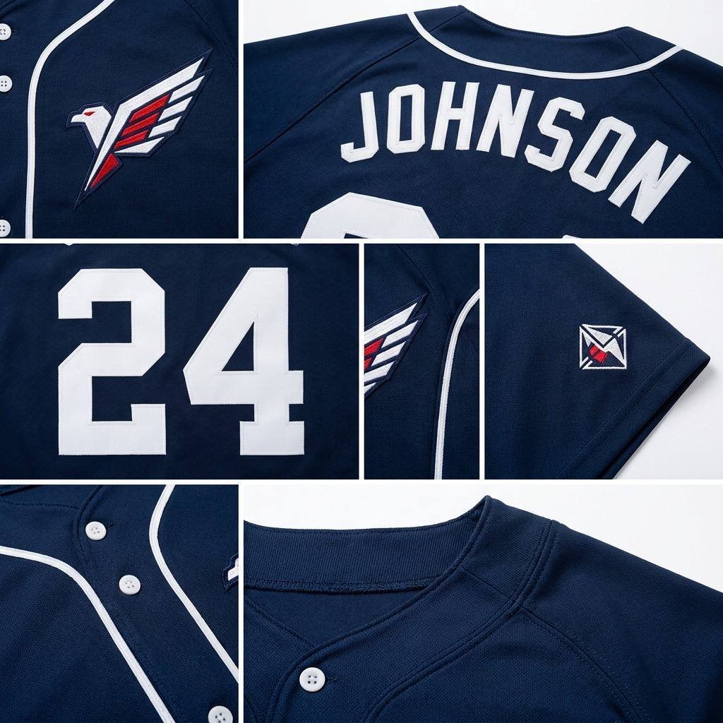 Button-Up —Naval Blue Full-Zip Competition Jersey