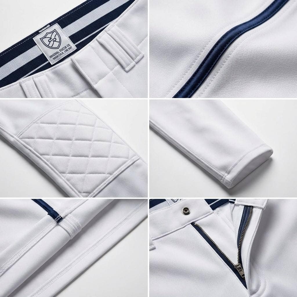Contrast Piping —White Navy blue border