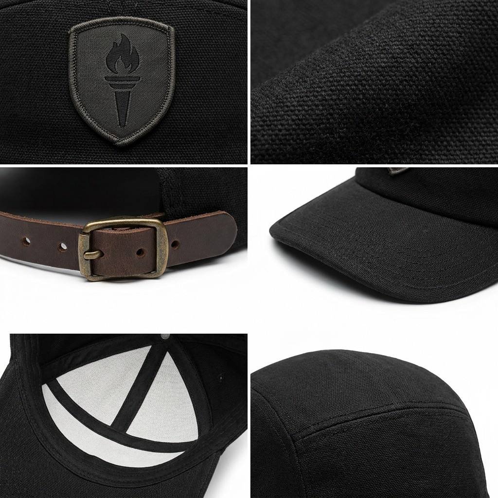 Custom 5-Panel Baseball Caps—Canvas Streetwear – Black Canvas Hat