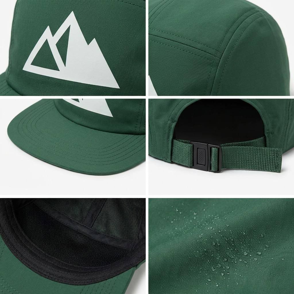 Custom 5-Panel Baseball Caps—Nylon Outdoor – Forest Green Nylon Hat
