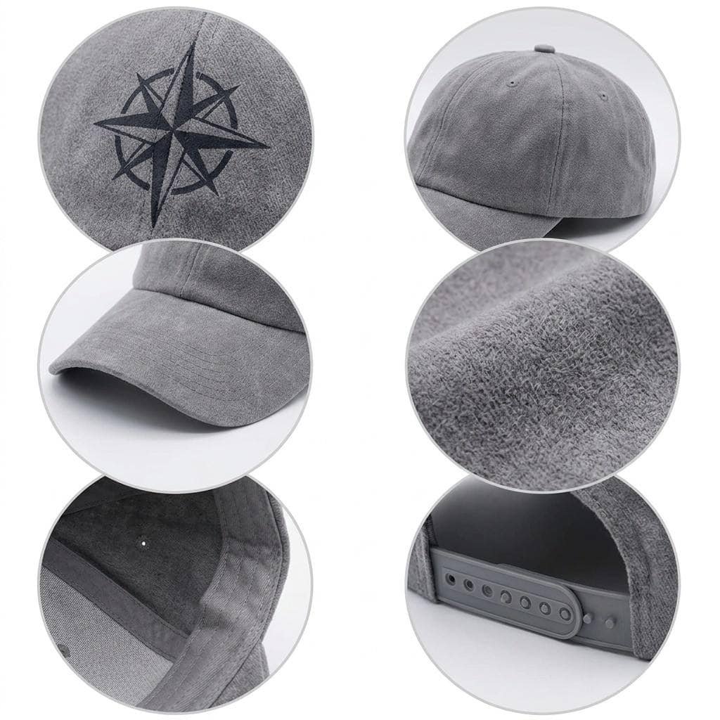 Custom 6-Panel Baseball Cap—Unstructured Brushed Cotton —Shi Nan Gray Soft, Fluffy Cotton Hat