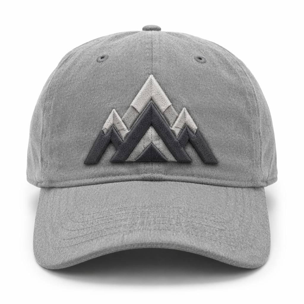 Custom Embroidered Dad Hats—3D Puff Embroidery—Heather Grey Dad Hat