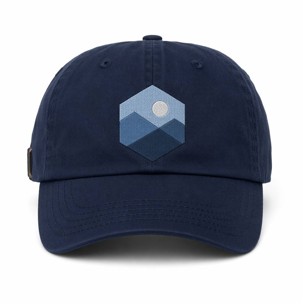 Custom Embroidered Dad Hats—Flat Embroidery—Navy Blue Dad Hat