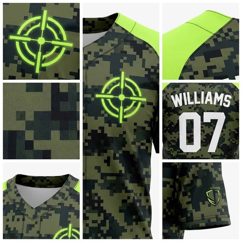 Custom Sublimated Baseball Jerseys —Camo Burst