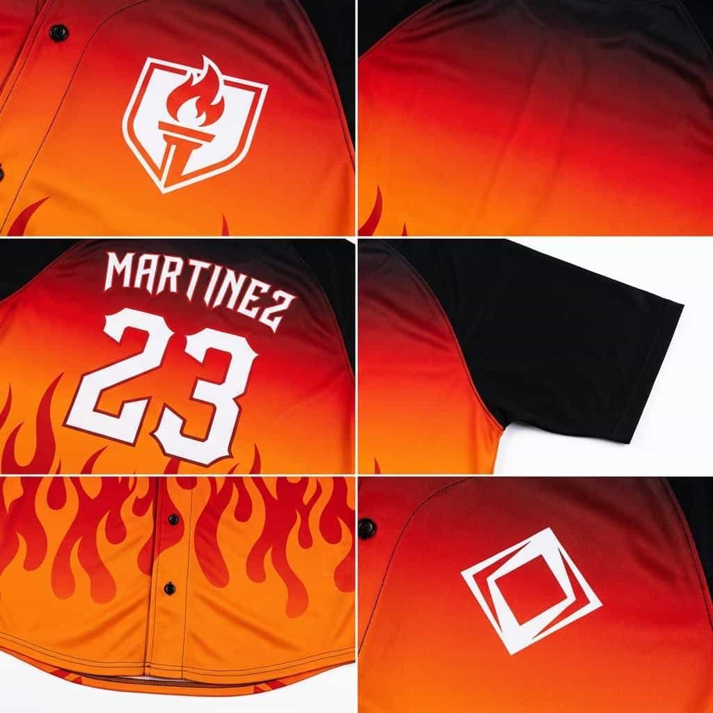 Custom Sublimated Baseball Jerseys —Flame Gradient