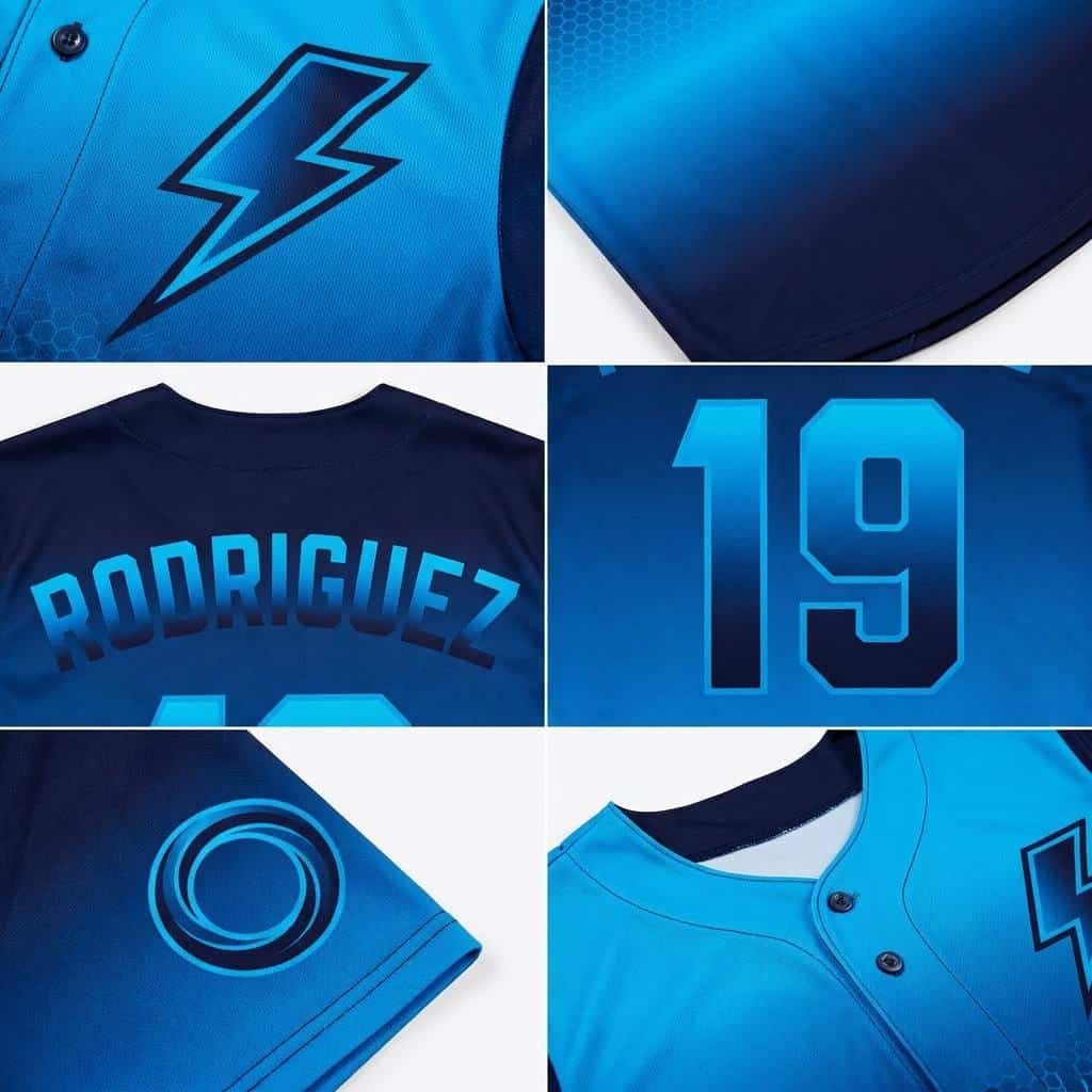 Custom Sublimated Baseball Jerseys —Gradient Lightning