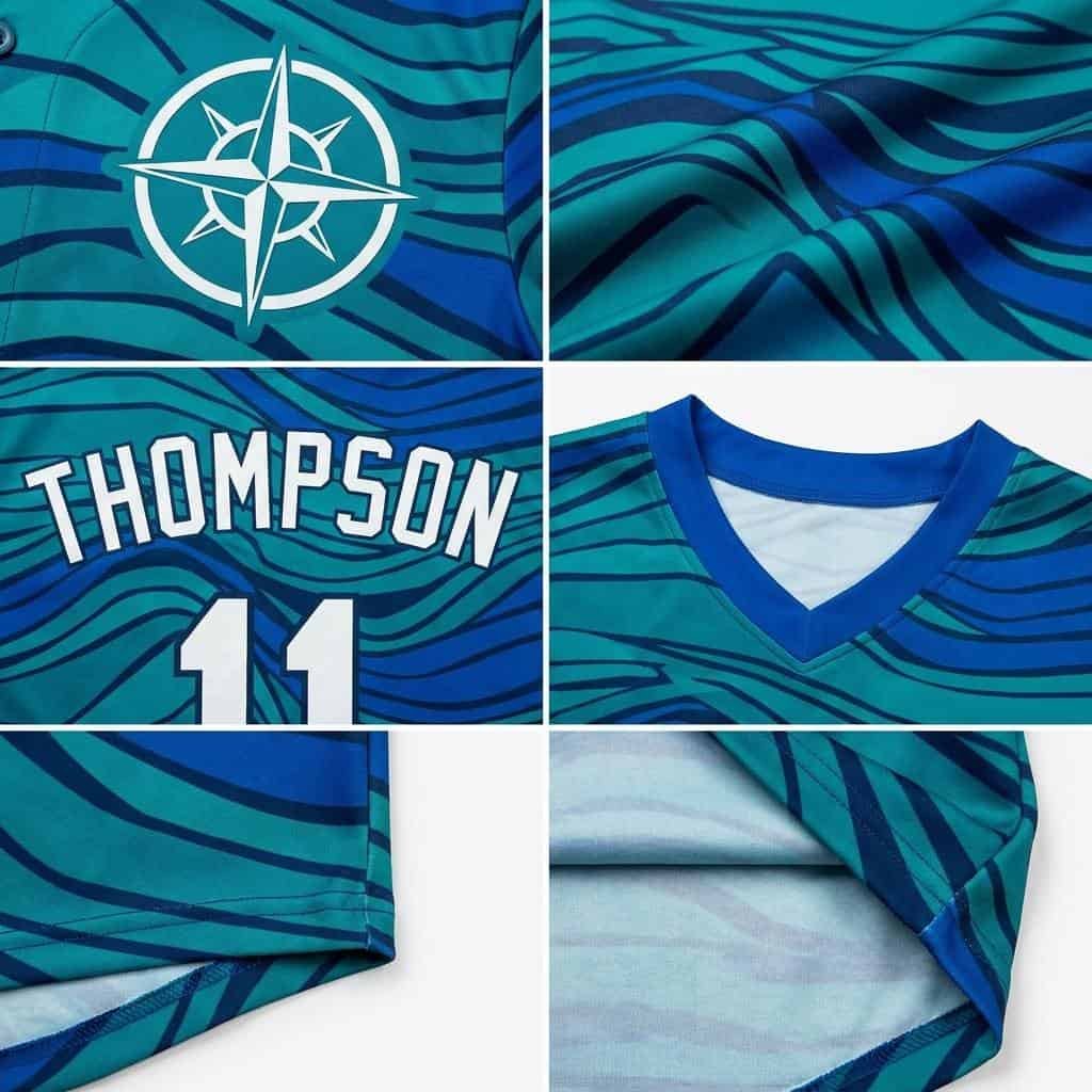 Custom Sublimated Baseball Jerseys —Wave Pattern