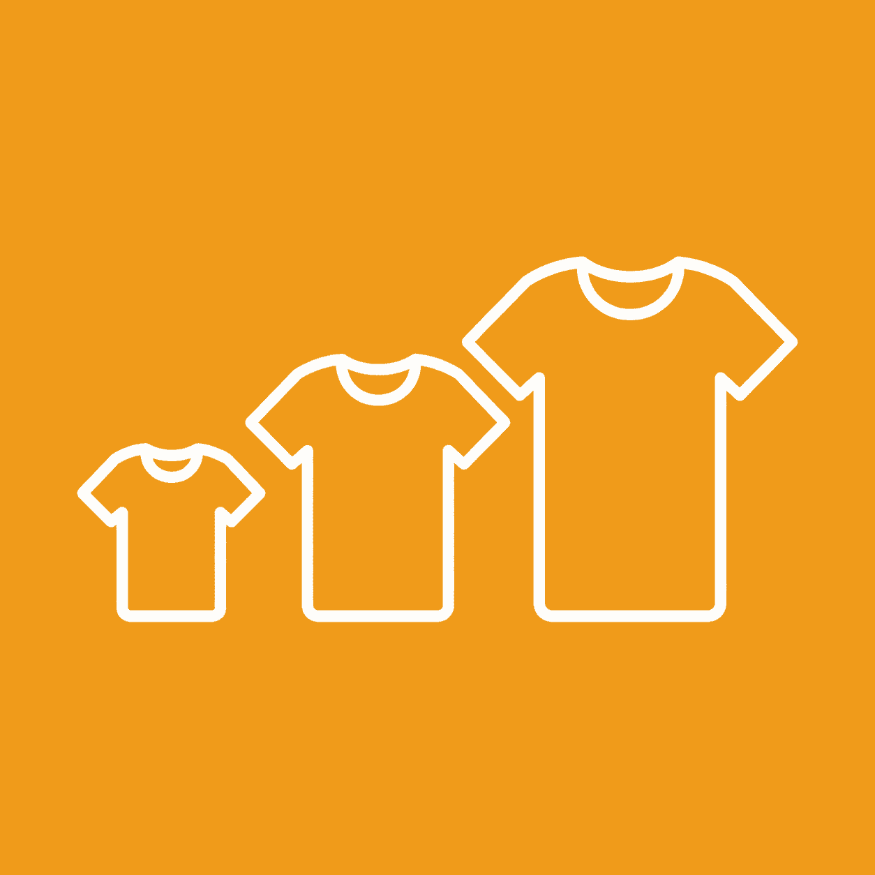 Custom teamwear size icon showing apparel solutions for youth, amateur, and professional teams with flexible sizing options for baseball uniforms and sportswear.