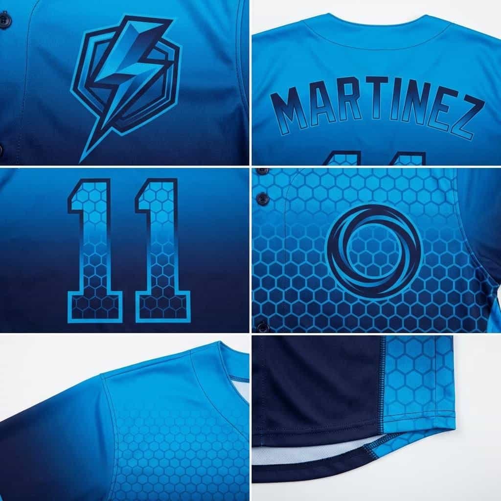Full Sublimation —Electric Blue Gradient Full-Screen Printed Jersey