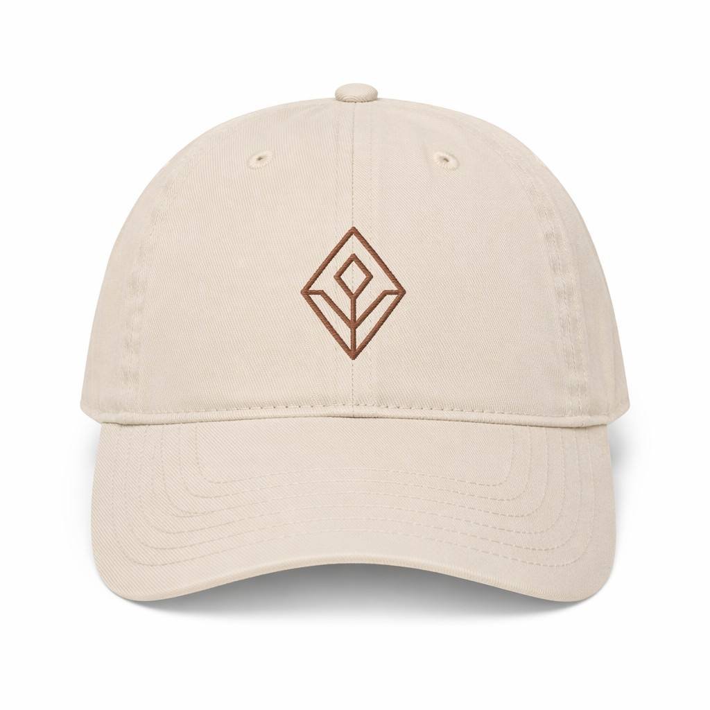 Personalized Dad Hats—Front Logo Embroidery—Cream White
