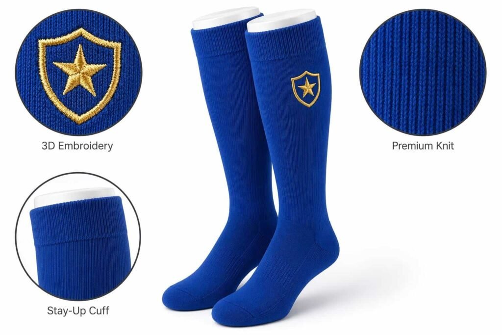 custom baseball socks —Custom Logo —Shield Emblem Logo