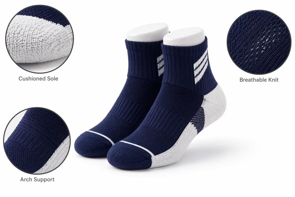 custom baseball socks —Custom Sock Style —Athletic Training—Cushioned Sole Breathable Knit Arch Support
