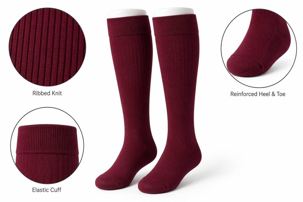custom baseball socks —Maroon Baseball Socks