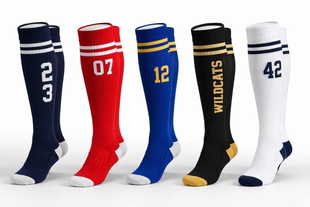 custom baseball socks —Player Number & Team Name