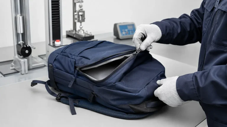 A finished-bag operation check reveals installation and loading problems that a loose zipper sample cannot show.