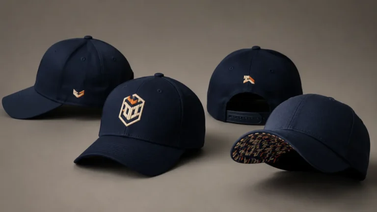 A cap can support several branding zones, but the collection needs one clear visual hierarchy.