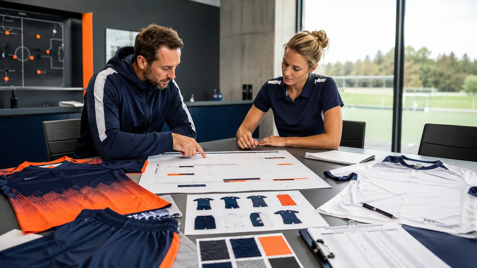 A complete uniform schedule connects the season date with every buyer, supplier and logistics decision required before arrival.