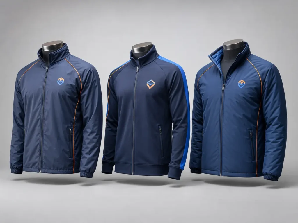 A useful range may include an active shell, an everyday track jacket and a warmer sideline option.