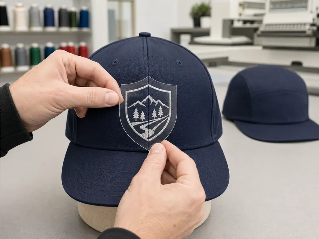 Review how fine outlines, narrow letters and registration-critical details interact with the center seam.