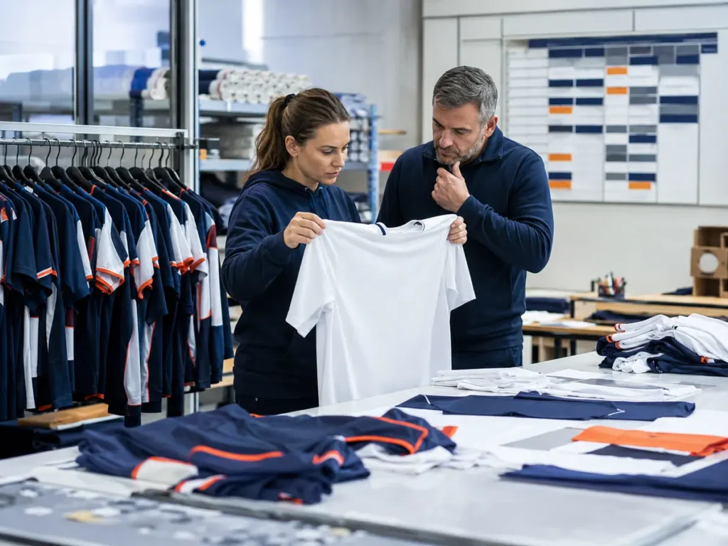 The supplier needs to check material, personalization and scheduling before confirming that an extra jersey can join the current batch.