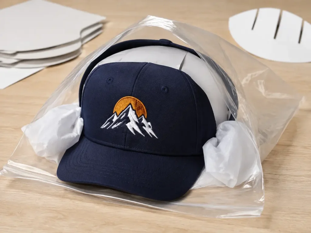 A crown support should maintain the intended front profile without stretching the sweatband or pressing against the embroidery.