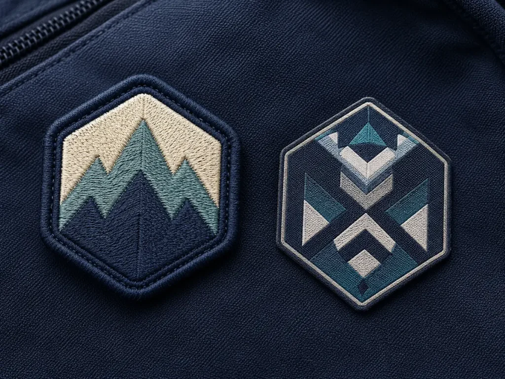 Embroidered and woven backpack patches