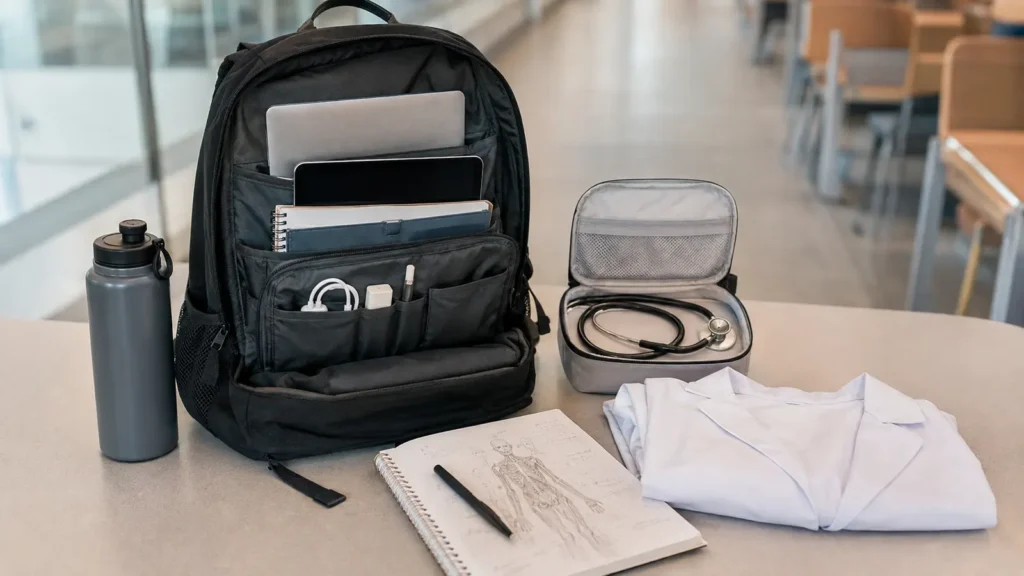 Medical school backpack organization