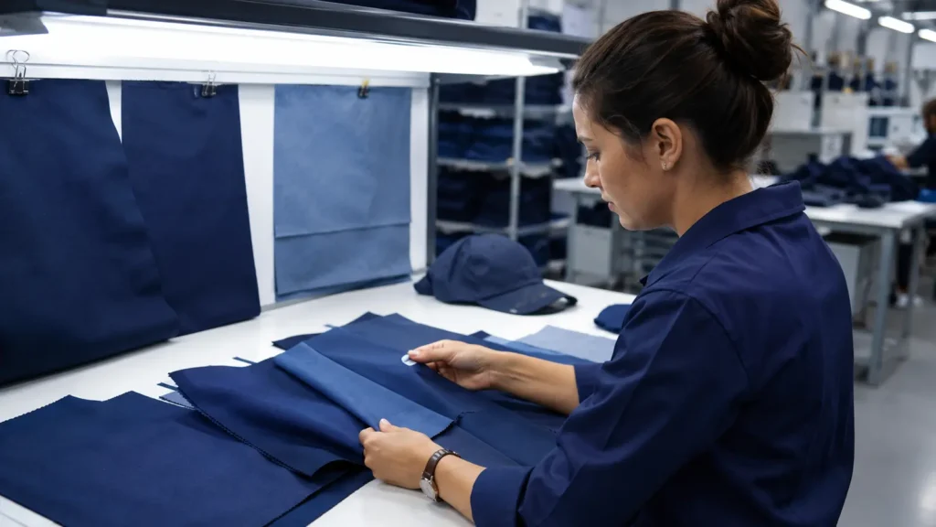 Fabric and color shade comparison for custom apparel. Illustrative image—replace with verified JIUMU photography when available.
