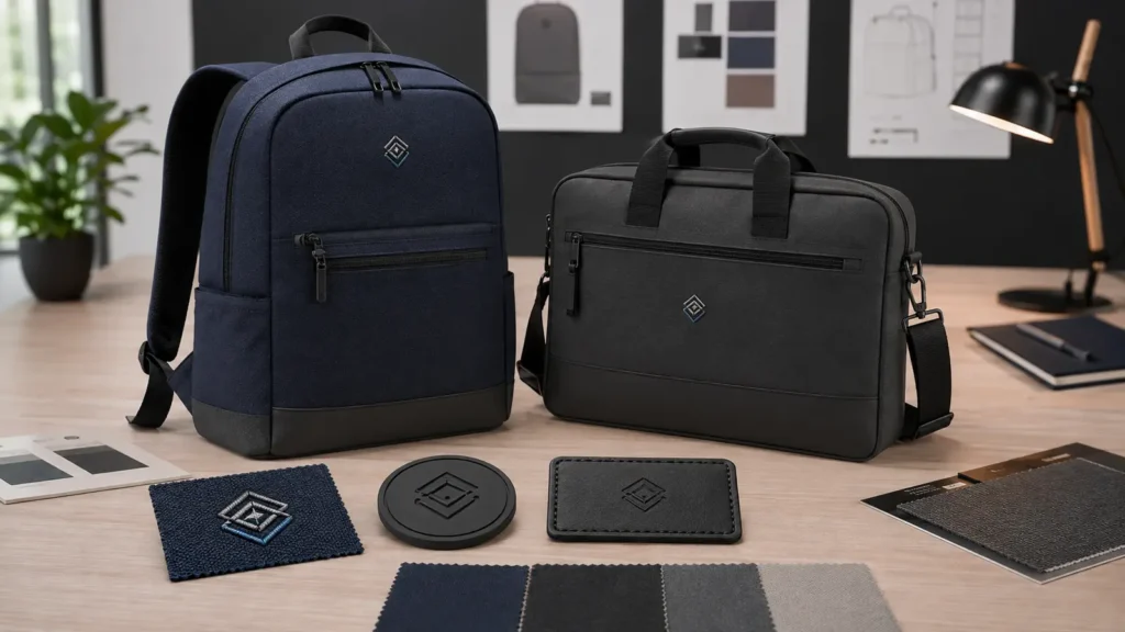 Corporate backpack and briefcase customization concepts