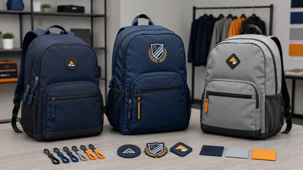 Decoration should be approved on the actual backpack material, color and panel construction.