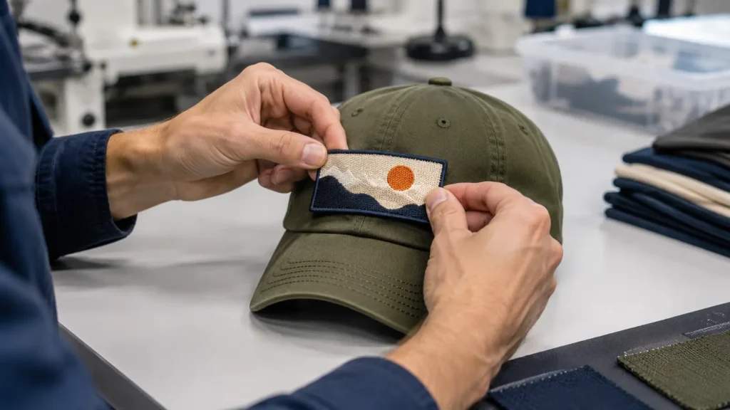 Flexible woven patches can preserve fine artwork while adapting to a softer crown.