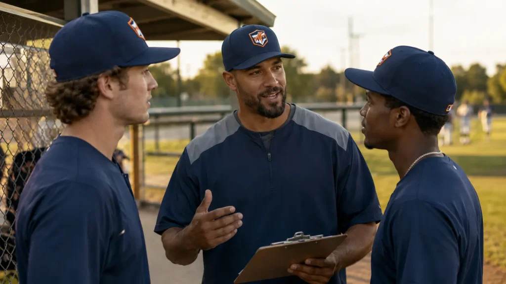 A team sample should maintain the intended crest position across the roster’s head-size range.