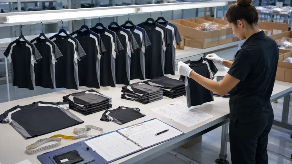 Bulk inspection must connect garment measurements, size labels, artwork tiers, names, numbers, and packing data.