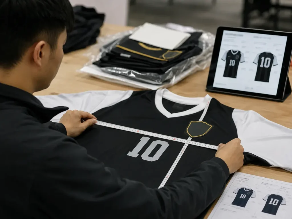 Measurement results are meaningful only when the inspector and factory use the same points, garment condition, size chart, and tolerance.