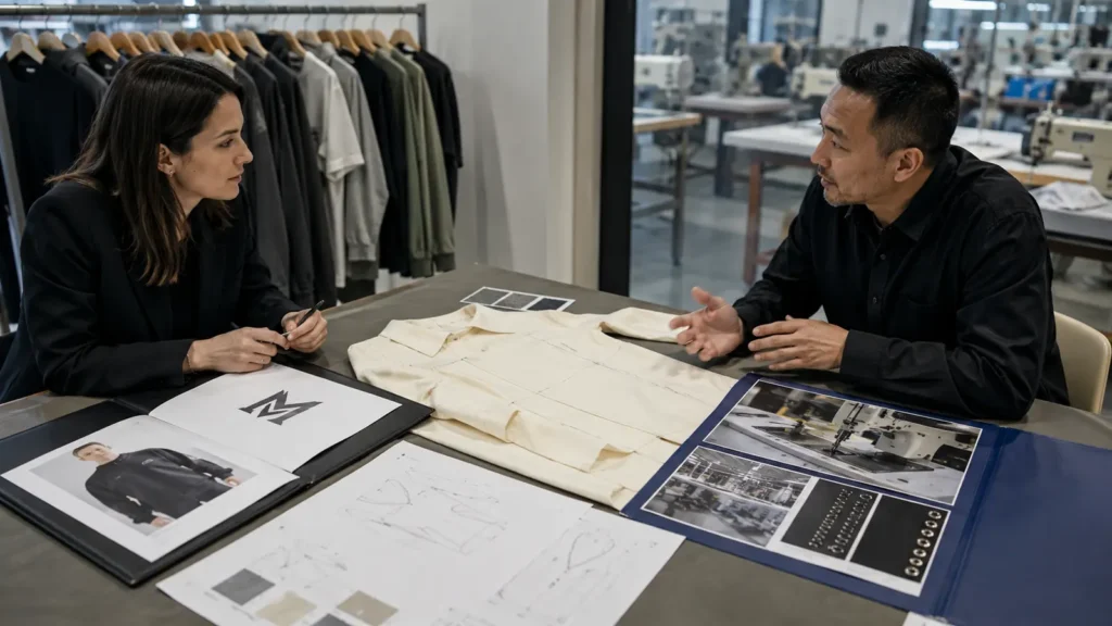 Buyer and manufacturer review ownership of artwork, factory know-how and a newly developed pattern