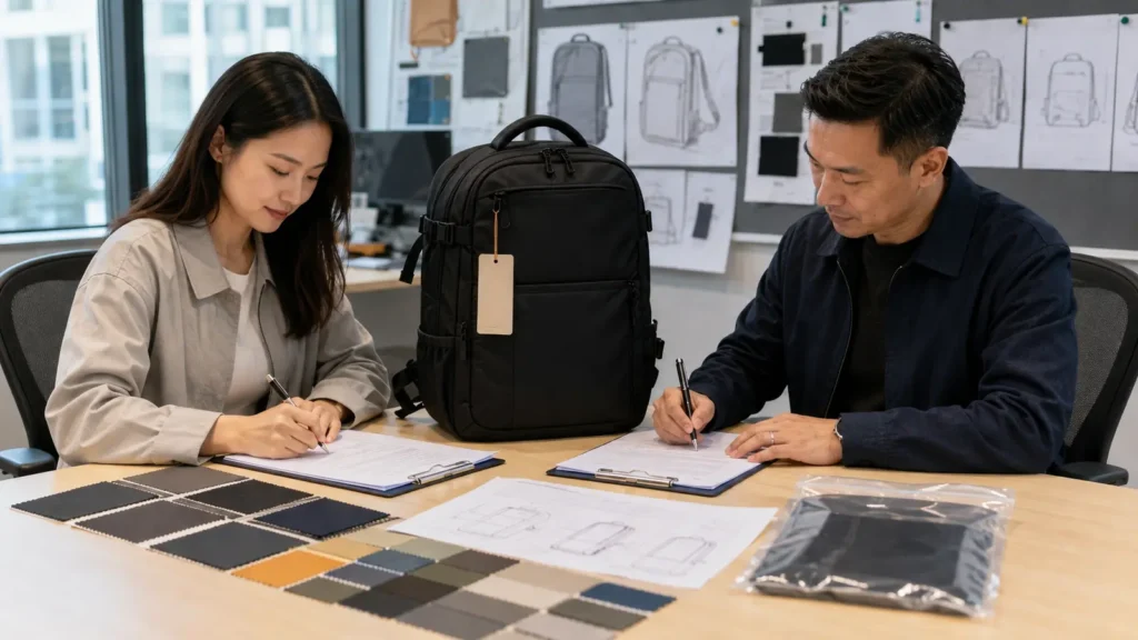 Label the approved physical sample and connect it to the final documents, approved deviations, test records, and production inspection plan.