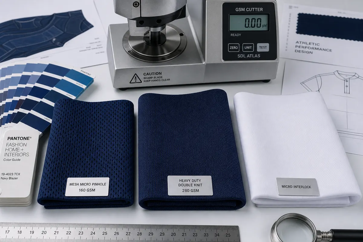 Custom Sportswear Performance Fabric Comparison Moisture Wicking Mesh and Double Knit